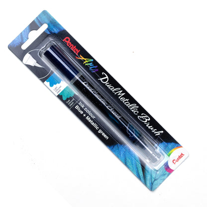 Dual Metallic Brush Green and Metallic Blue Ink 1pc Pack