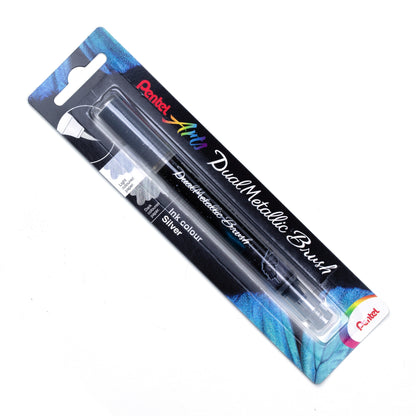 Dual Metallic Brush Metallic Silver Ink 1pc Pack