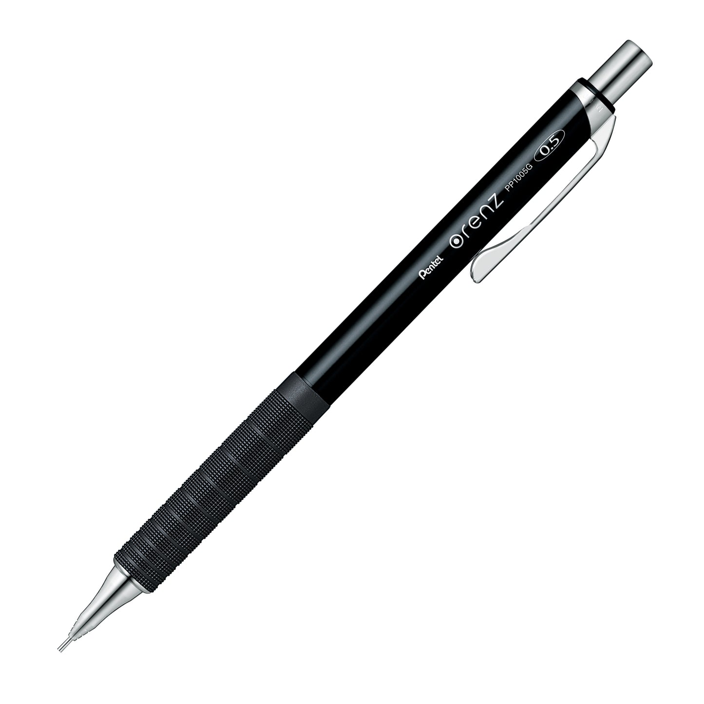 Orenz Metal Grip Retractable Mechanical Pencil with Sliding Sleeve Technology 0.5mm Black Barrel