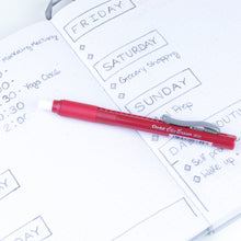 Clic Retractable Eraser Pen Shaped Red Barrel with Pocket Clip