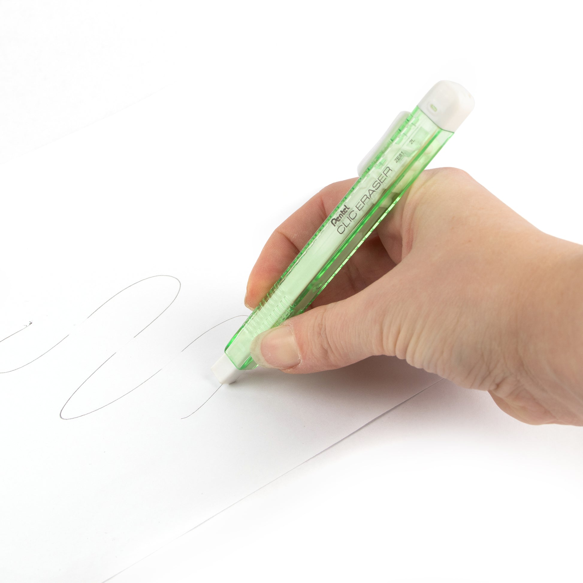 Pentel CLIC ERASER Green Transparent Barrel