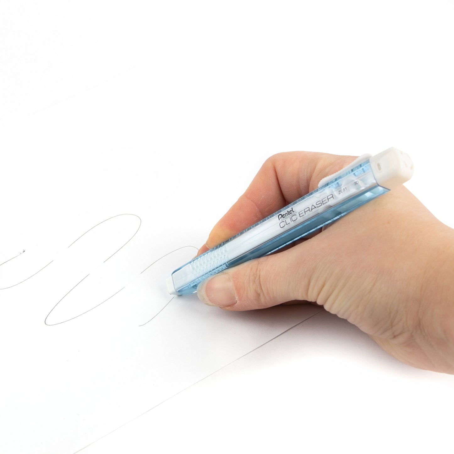 Pentel CLIC ERASER Sky Blue Transparent Barrel