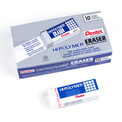 Hi-Polymer Large White Eraser 10pc Pack