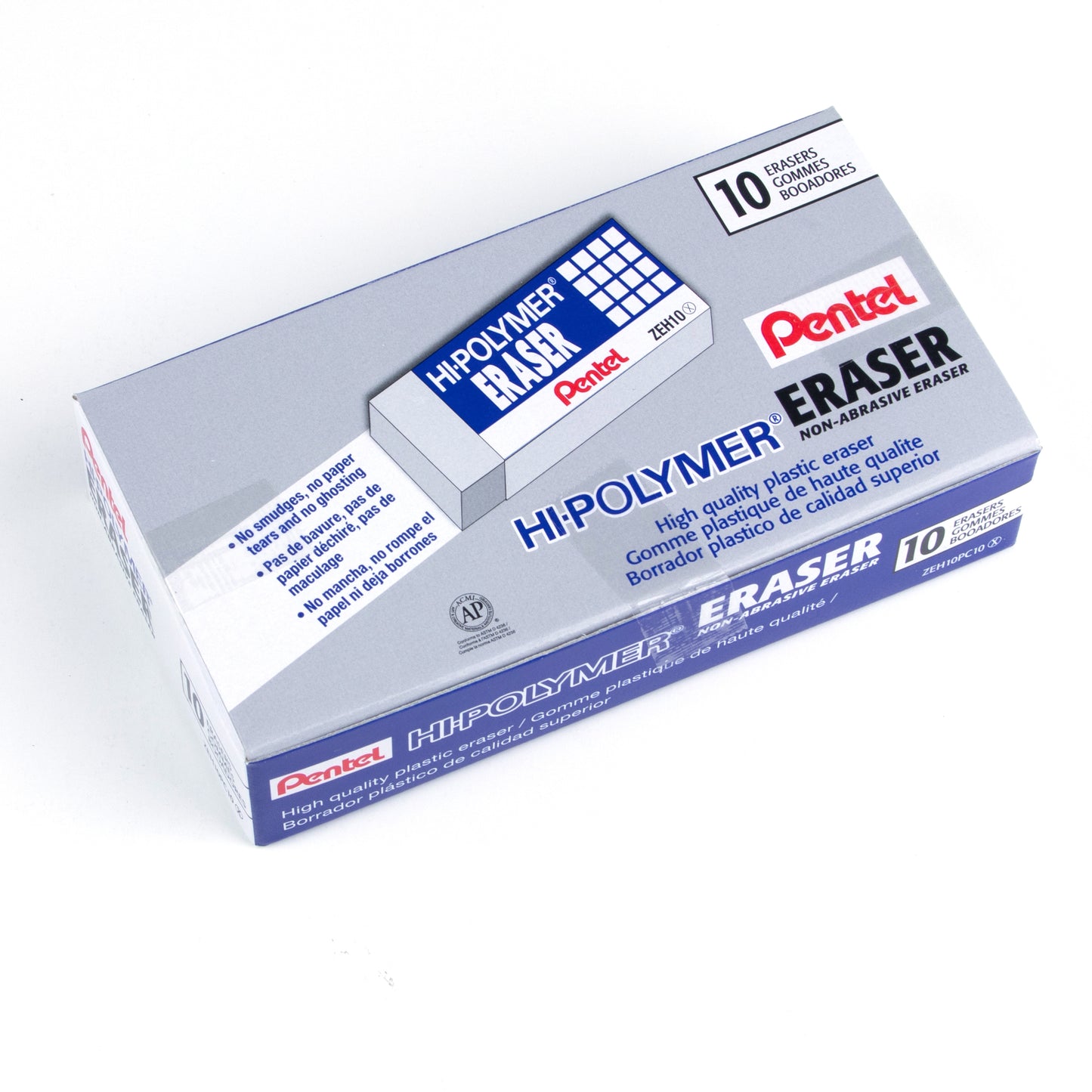 Hi-Polymer Large White Eraser 10pc Pack