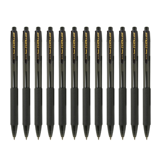 Click-N-Go Retractable Ballpoint Pen 1.0mm Black 12 pcs Set