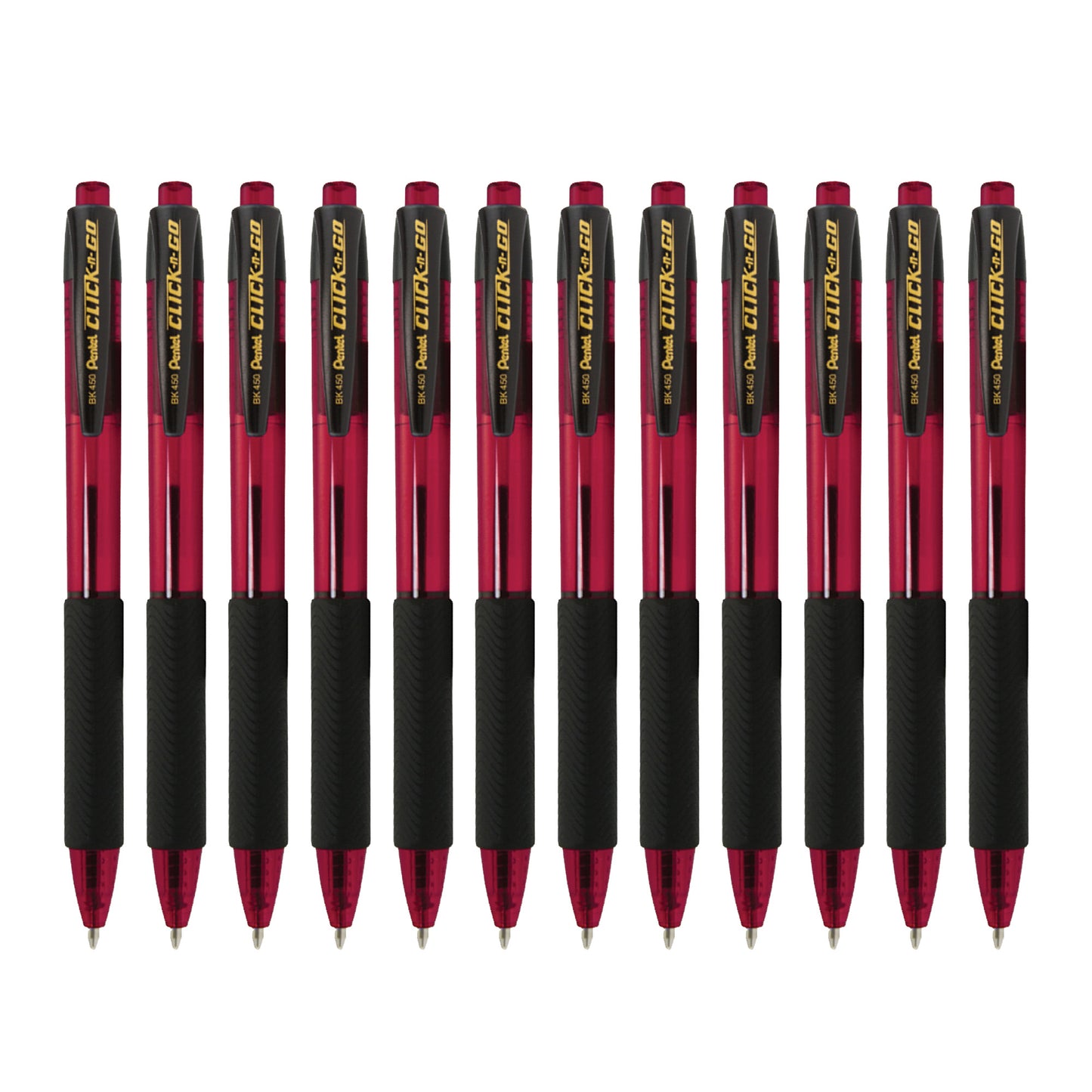 Click-N-Go Retractable Ballpoint Pen 1.0mm Red 12 pcs Set