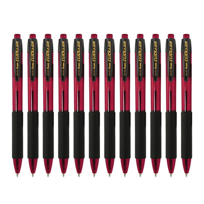 Click-N-Go Retractable Ballpoint Pen 1.0mm Red 12 pcs Set