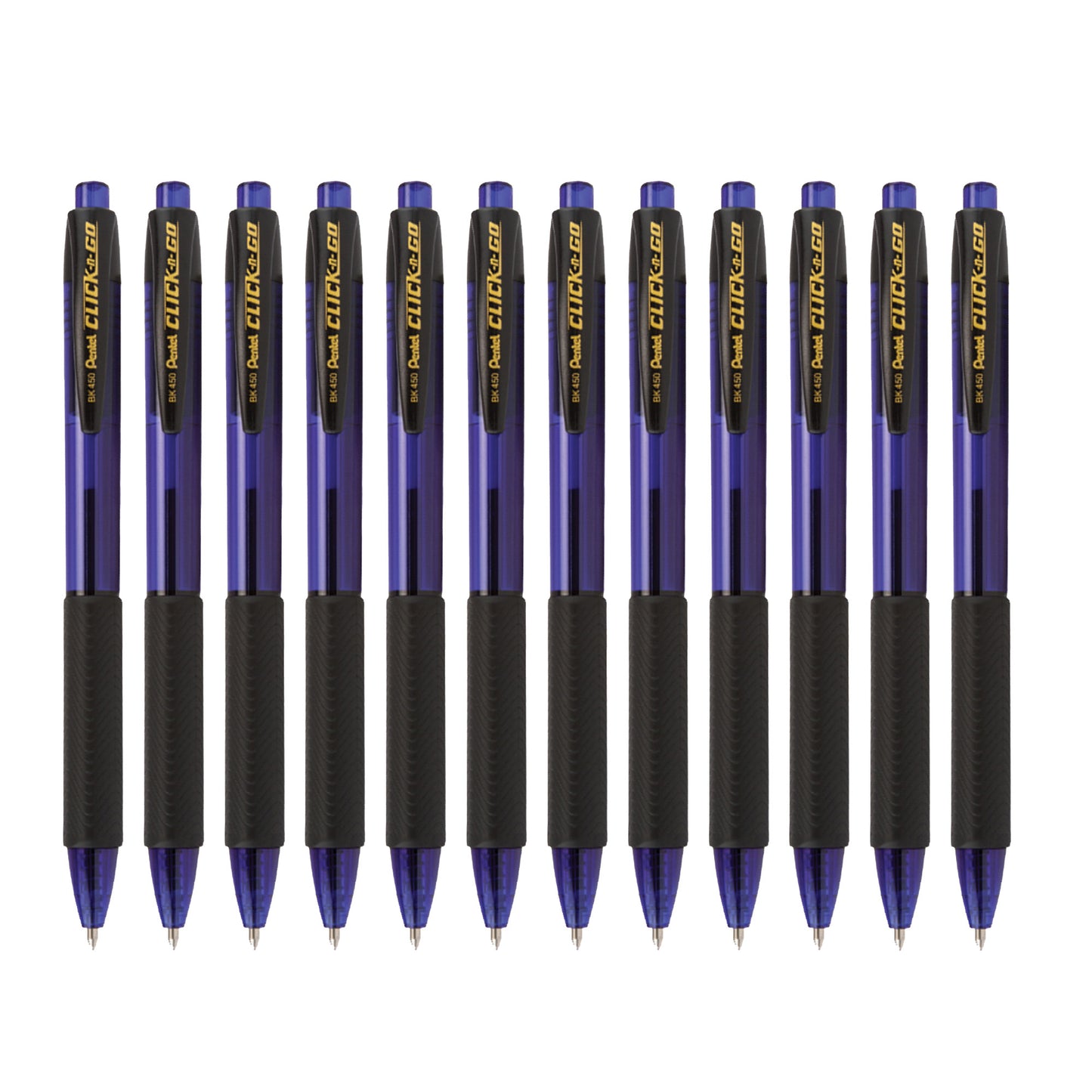 Click-N-Go Retractable Ballpoint Pen 1.0mm Blue 12 pcs Set
