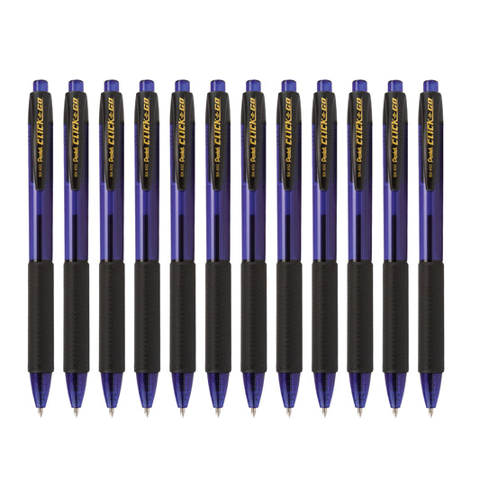 Click-N-Go Retractable Ballpoint Pen 1.0mm Blue 12 pcs Set