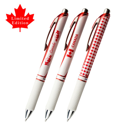 Canadian Barrel Design Energel Retractable Gel Roller Set 0.7mm Blue Ink