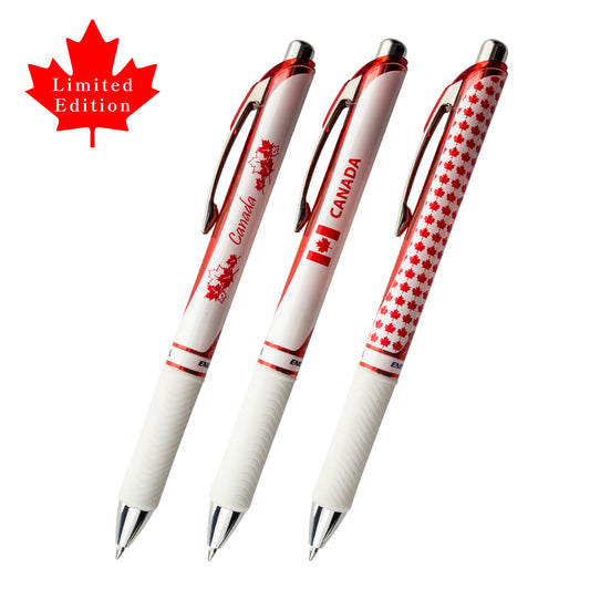 Canadian Barrel Design Energel Retractable Gel Roller Set 0.7mm Blue Ink