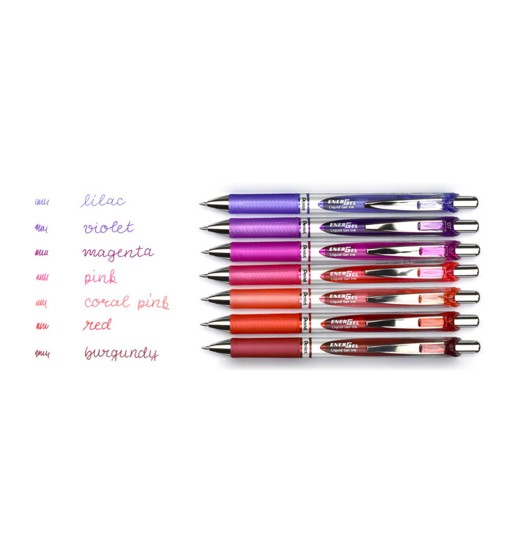 EnerGel Liquid Gel Pen (0.7mm) - Purple - Red Spectrum 7 Assorted Colour Pack