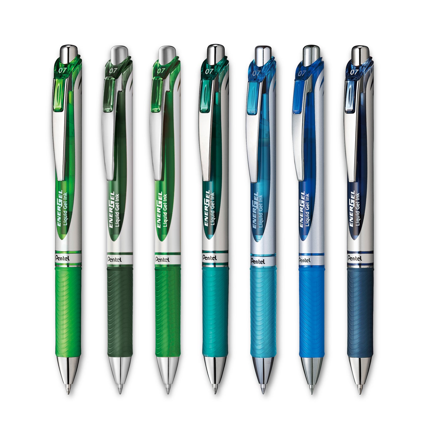 EnerGel Liquid Gel Pen (0.7mm) - Blue-Green Spectrum 7 Assorted Colour Pack