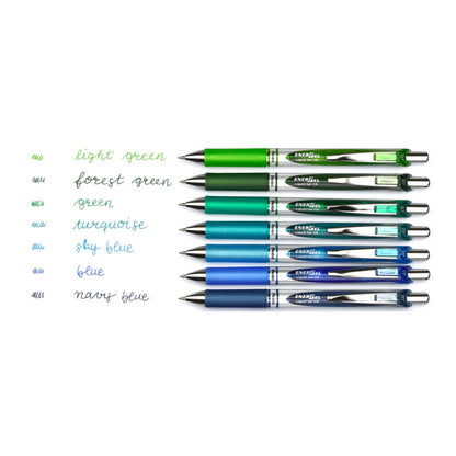 EnerGel Liquid Gel Pen (0.7mm) - Blue-Green Spectrum 7 Assorted Colour Pack