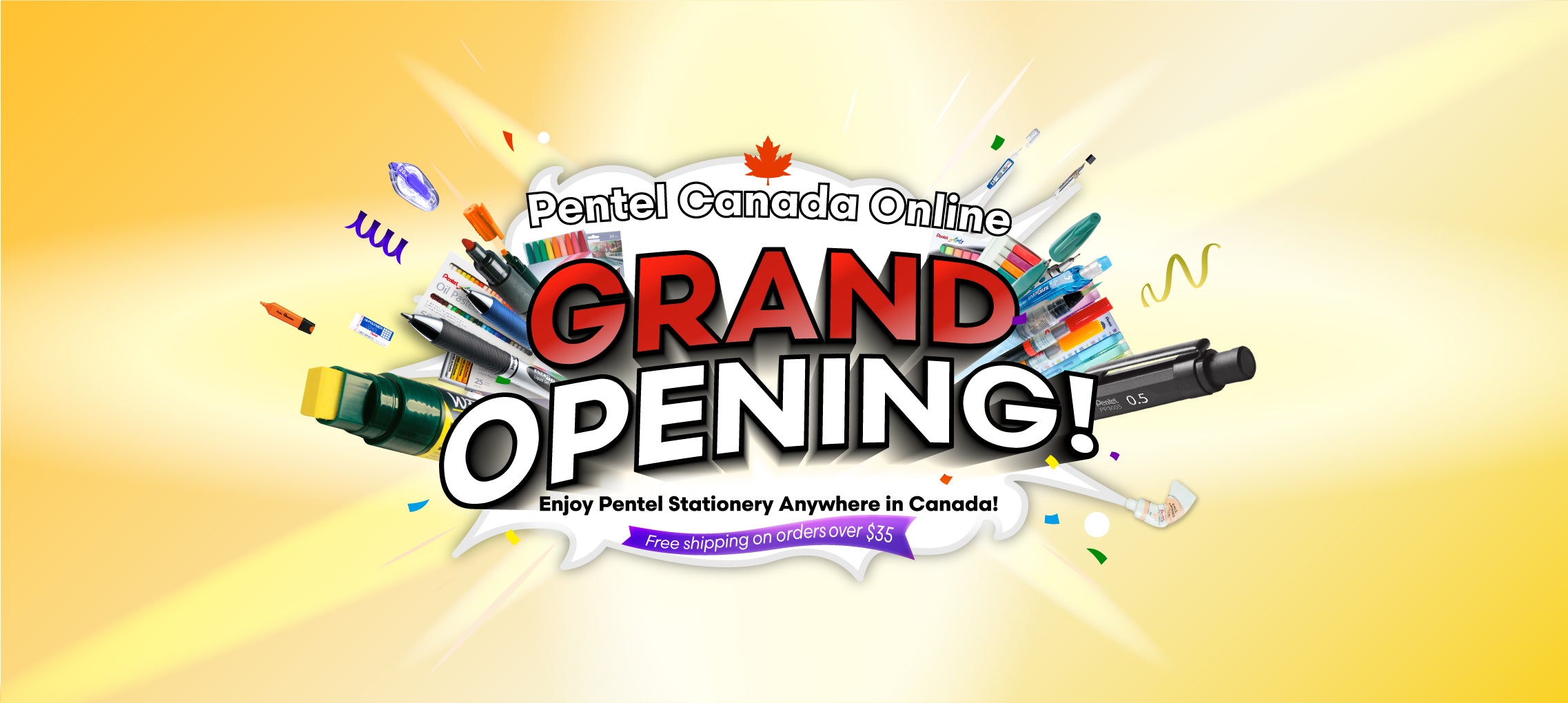 Pentel stationery of Canada online store grand opening