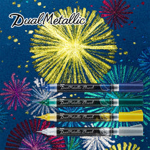 Pentel Dual Metallic Brush Pen Set 2 – 4 Colors (Blue, Green, Gold, Silver)